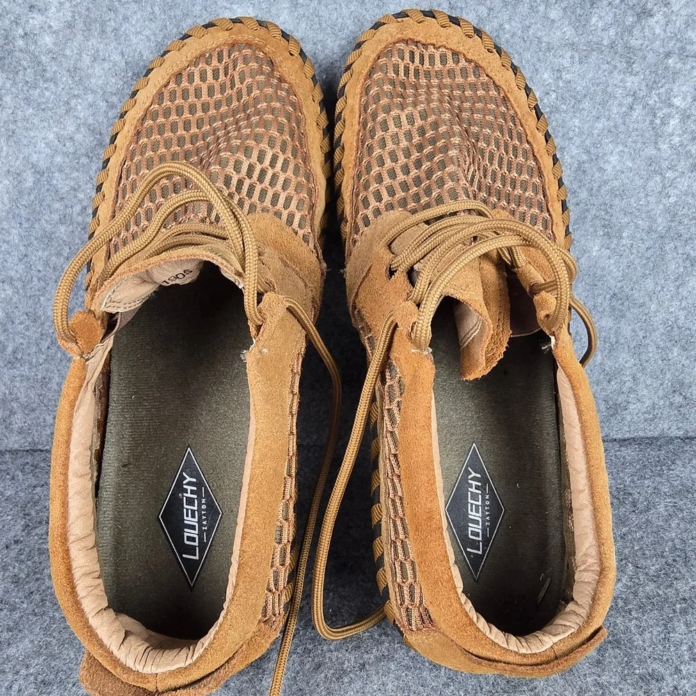 Louechy Zayton Men 12 EU 46 Brown Mesh Water Shoes Hiking Loafers Camp Moccasins